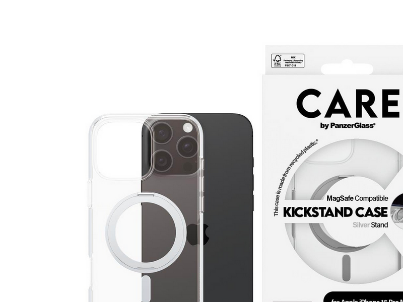CARE by PanzerGlass Case Feature Silver Kickstand & MagSafe iPhone 16 Pro Max