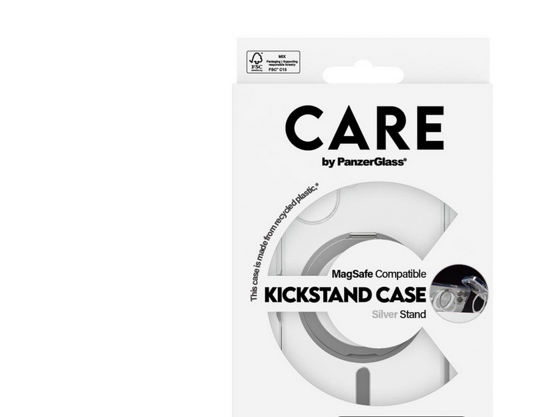 CARE by PanzerGlass Case Feature Silver Kickstand & MagSafe iPhone 16