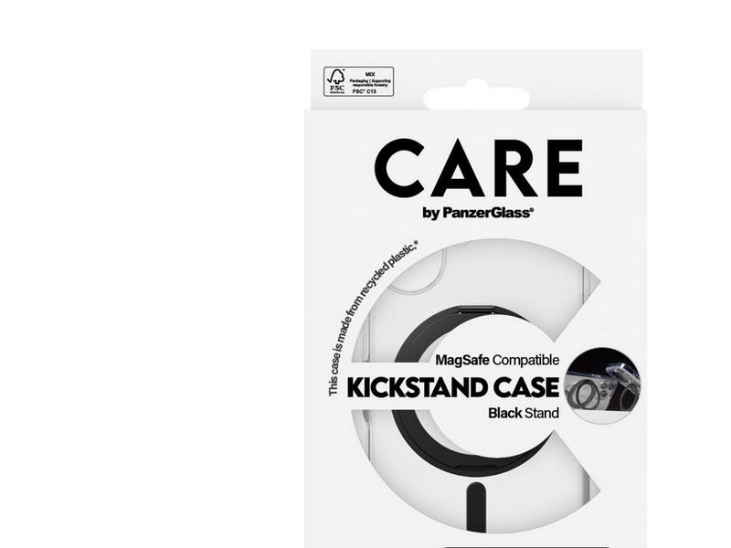 CARE by PanzerGlass Case Feature Black Kickstand & MagSafe iPhone 16