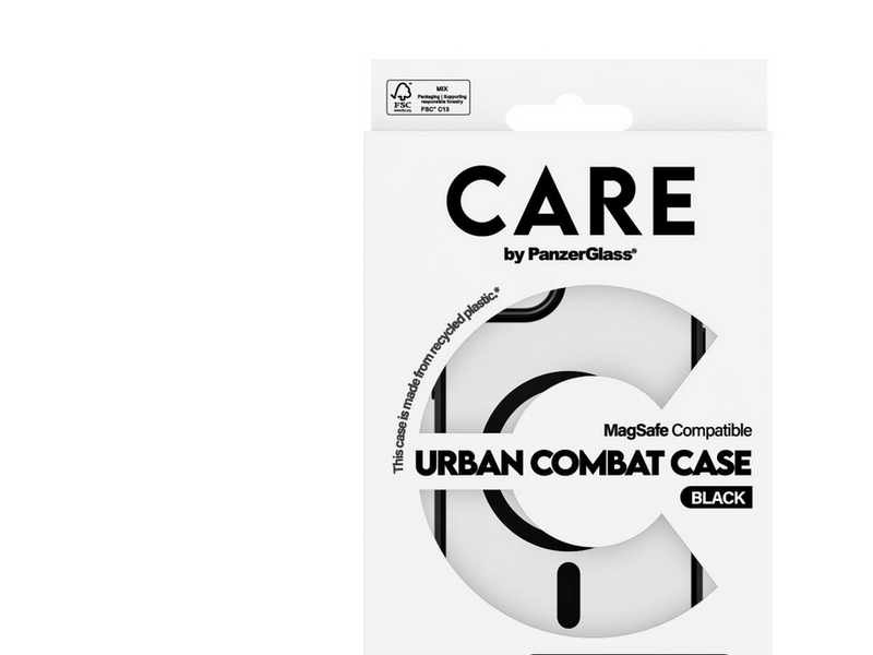 CARE by PanzerGlass Flagship Case Transparent Urban Combat w. Black MagSafe iPhone 15 Plus