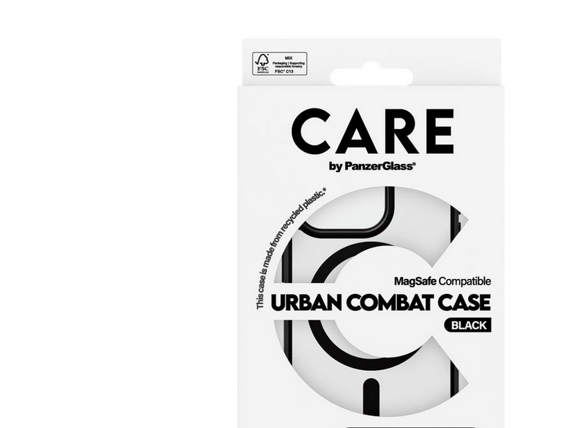 CARE by PanzerGlass Flagship Case Transparent Urban Combat w. Black MagSafe iPhone 15 Pro