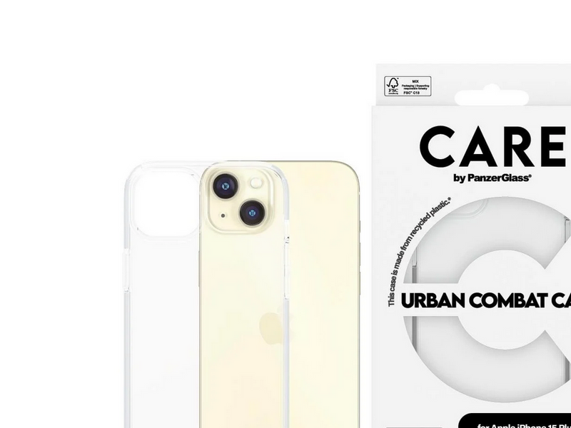 CARE by PanzerGlass Flagship Case Transparent Urban Combat w. Clear Frame iPhone 15 Plus