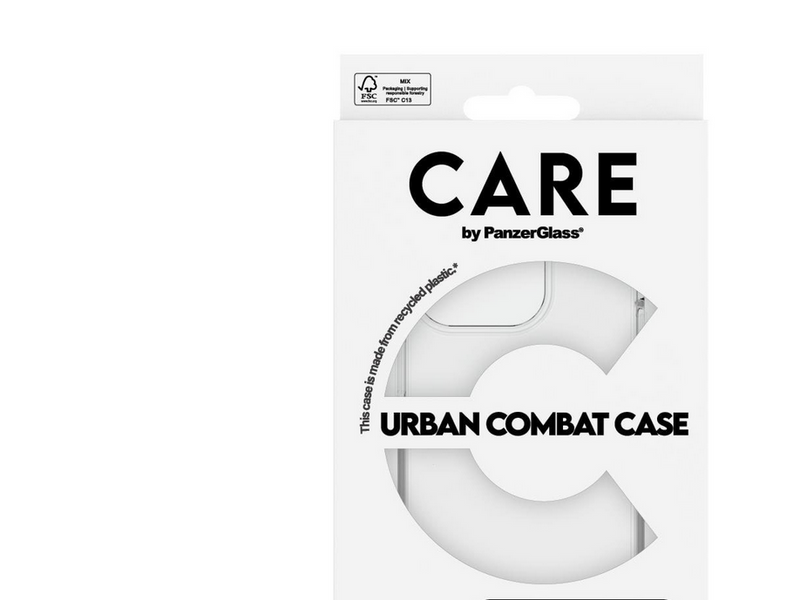 CARE by PanzerGlass Flagship Case Transparent Urban Combat w. Clear Frame iPhone 15 Pro