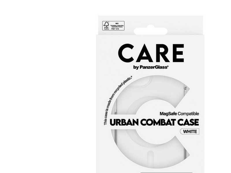 CARE by PanzerGlass Flagship Case Transparent Urban Combat w. White MagSafe iPhone 15