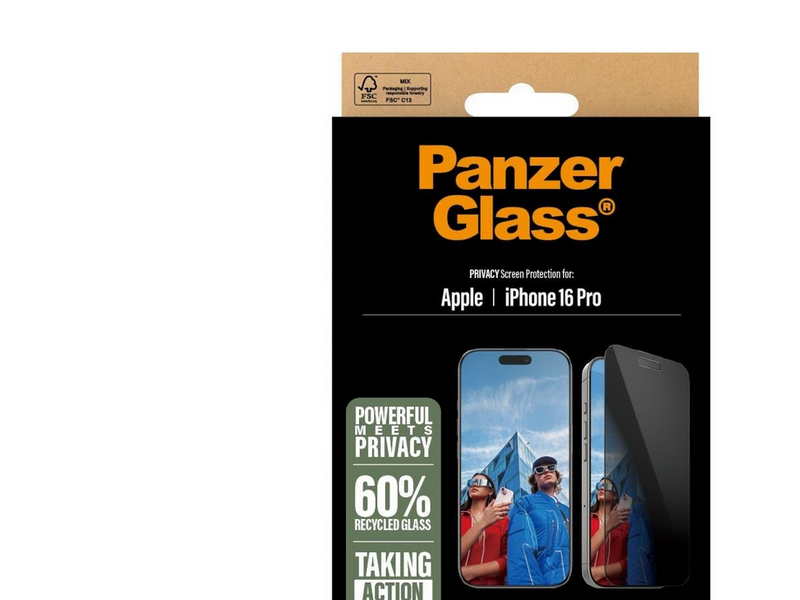 PanzerGlass Privacy Screen Protector iPhone 16 Pro | Ultra-Wide Fit