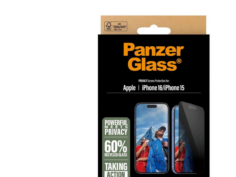 PanzerGlass Privacy Screen Protector iPhone 16 | Ultra-Wide Fit