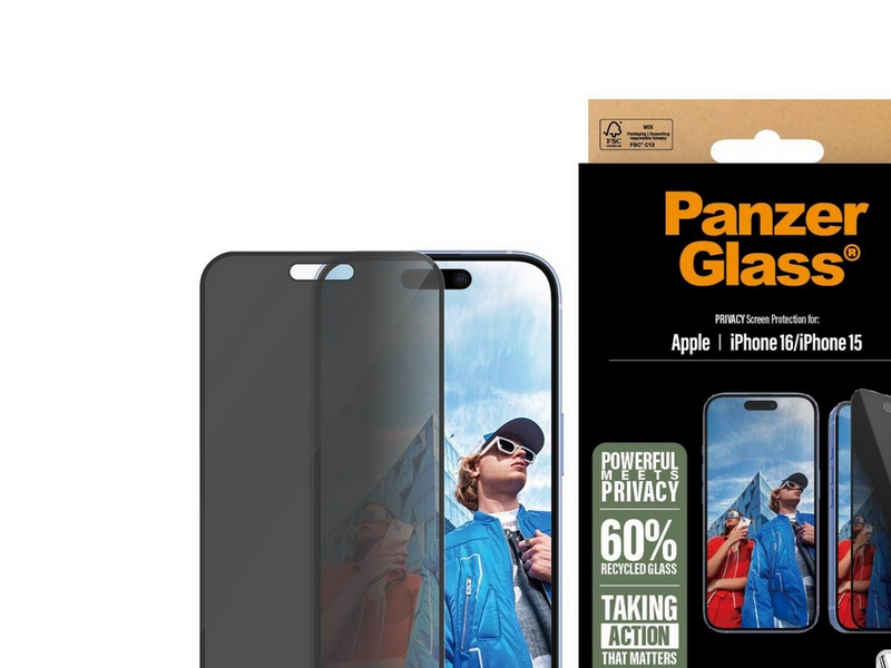 PanzerGlass Privacy Screen Protector iPhone 16 | Ultra-Wide Fit