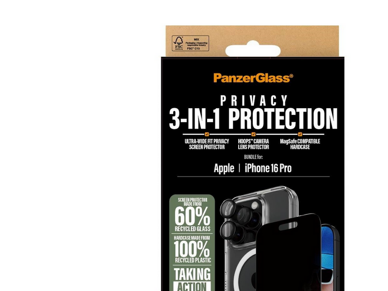 PanzerGlass 3-in-1 Privacy Protection Bundle iPhone 16 Pro