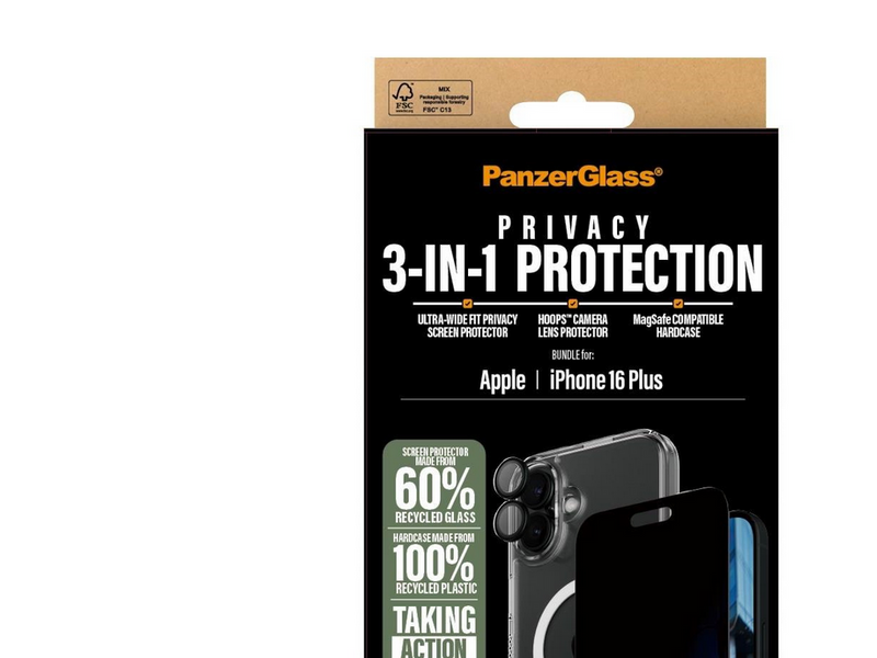 PanzerGlass 3-in-1 Privacy Protection Bundle iPhone 16 Plus