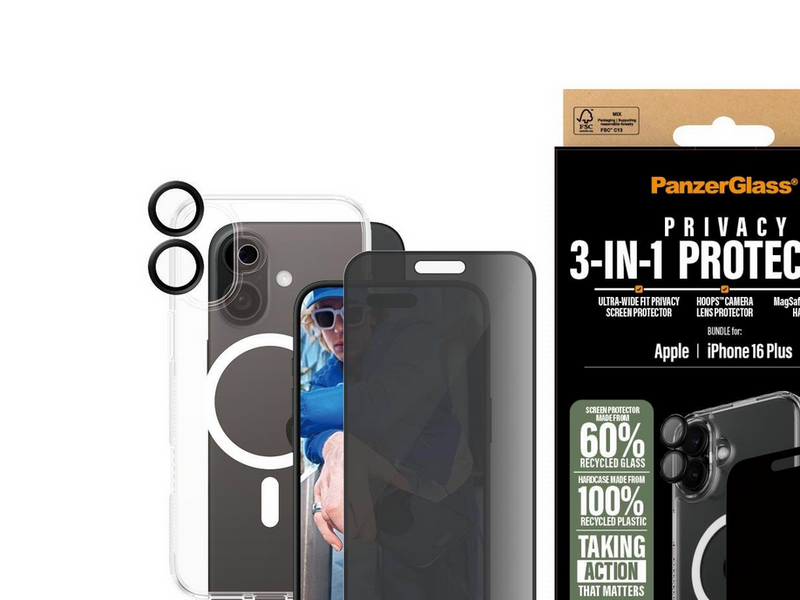 PanzerGlass 3-in-1 Privacy Protection Bundle iPhone 16 Plus