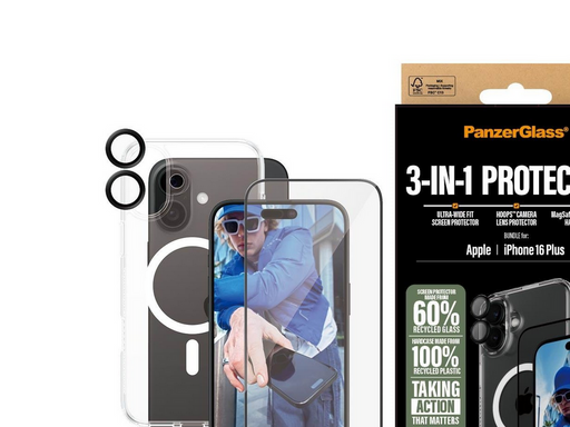 PanzerGlass 3-in-1 Protection Bundle iPhone 16 Plus