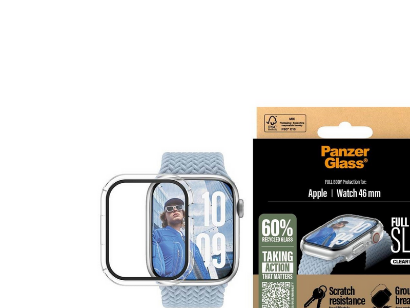 PanzerGlass Screen Protector Snappie Full Body Slim Transparent Apple Watch Series 10 | 46mm
