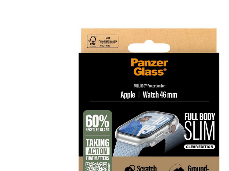 PanzerGlass Screen Protector Snappie Full Body Slim Transparent Apple Watch Series 10 | 46mm