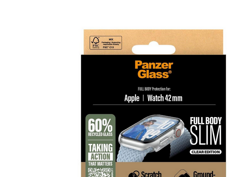 PanzerGlass Screen Protector Snappie Full Body Slim Transparent Apple Watch Series 10 | 42mm