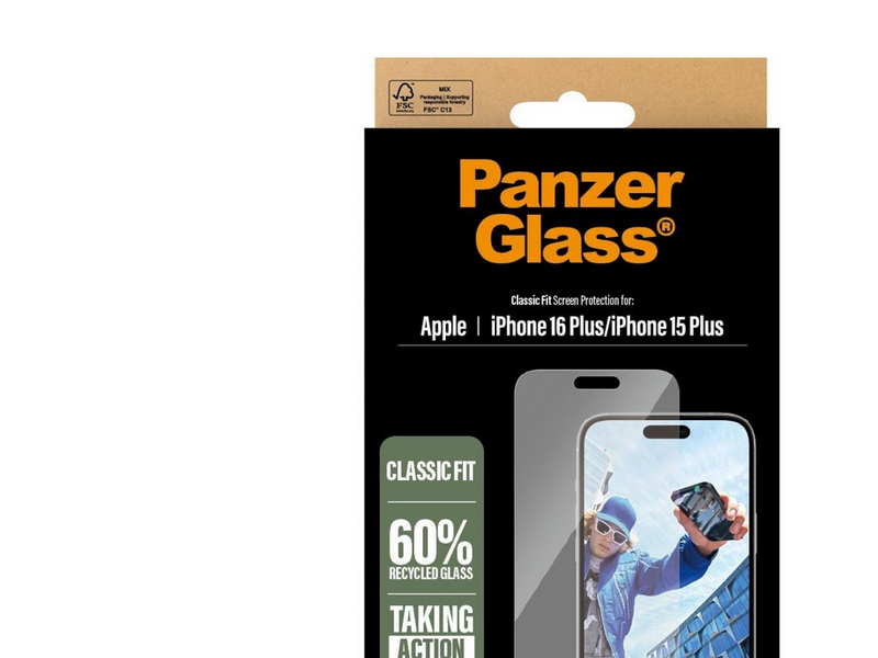 PanzerGlass Screen Protector iPhone 16 Plus | Classic Fit
