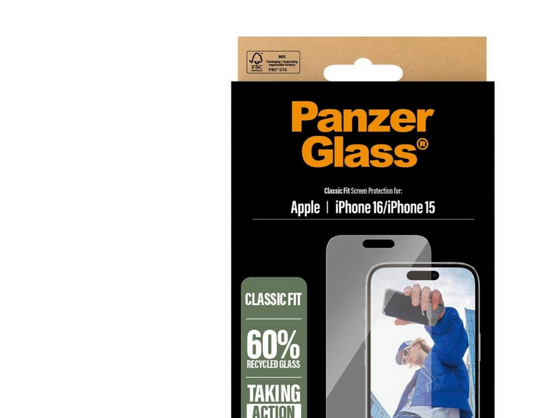 PanzerGlass Screen Protector iPhone 16 | 15 | Classic Fit