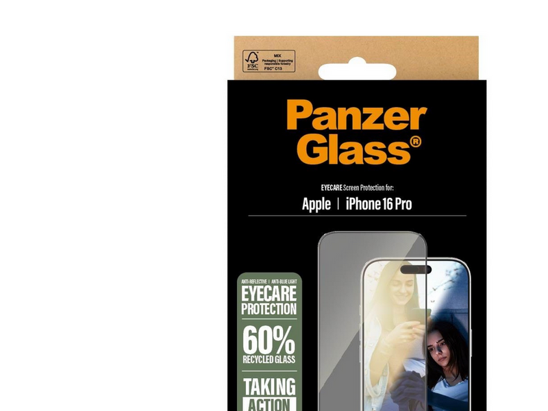 PanzerGlass EyeCare Screen Protector iPhone 16 Pro | Ultra-Wide Fit