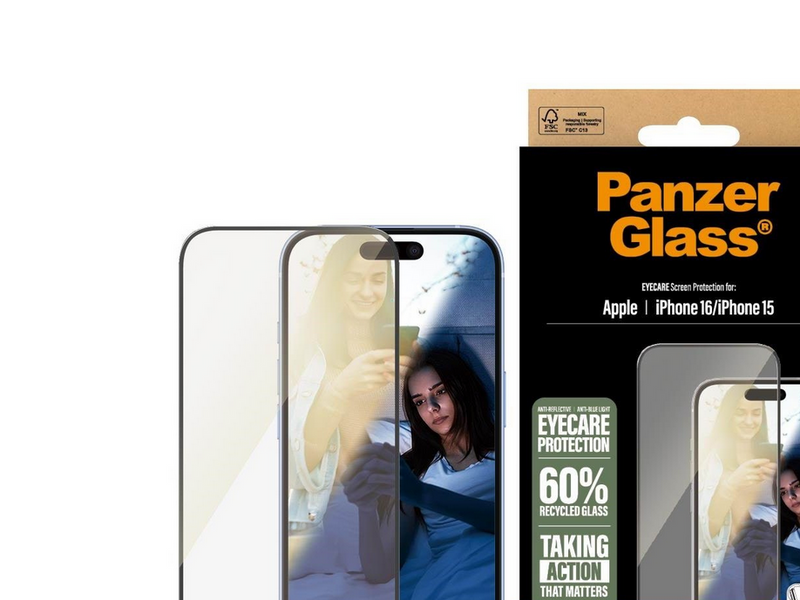 PanzerGlass EyeCare Screen Protector iPhone 16 | Ultra-Wide Fit
