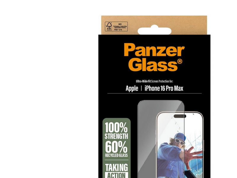 PanzerGlass Screen Protector iPhone 16 Pro Max | Ultra-Wide Fit