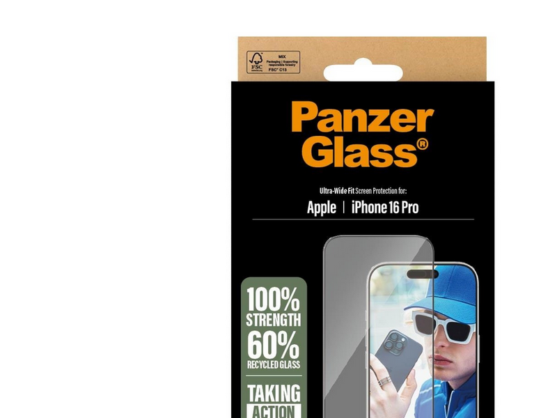 PanzerGlass Screen Protector iPhone 16 Pro | Ultra-Wide Fit