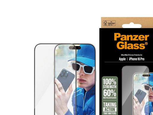 PanzerGlass Screen Protector iPhone 16 Pro | Ultra-Wide Fit