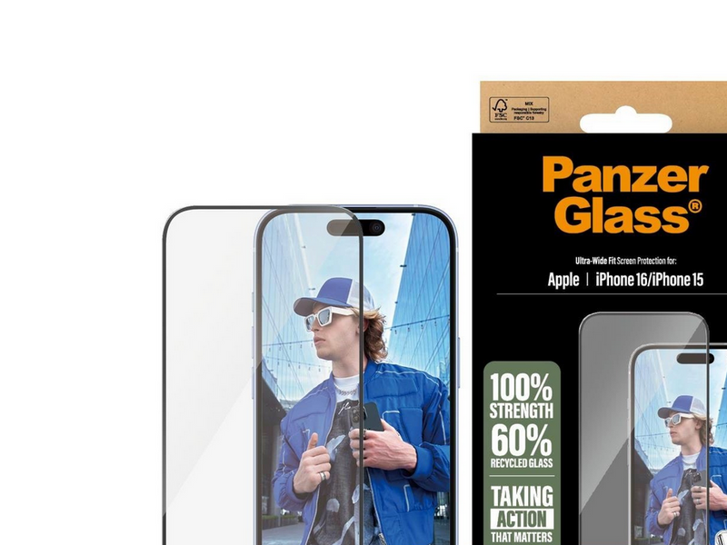 PanzerGlass Screen Protector iPhone 16 | 15 | Ultra-Wide Fit
