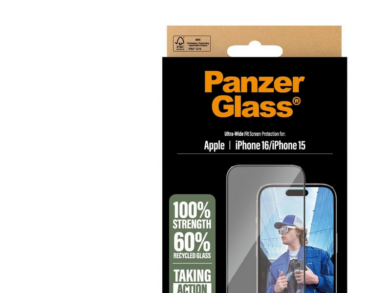 PanzerGlass Screen Protector iPhone 16 | 15 | Ultra-Wide Fit
