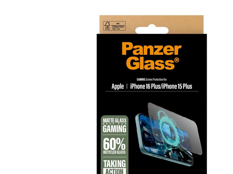 PanzerGlass Gaming Screen Protector iPhone 16 Plus | Ultra-Wide Fit