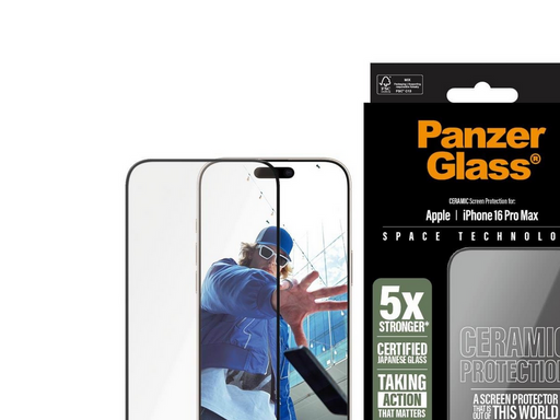 PanzerGlass Ceramic Screen Protector iPhone 16 Pro Max | Ultra-Wide Fit