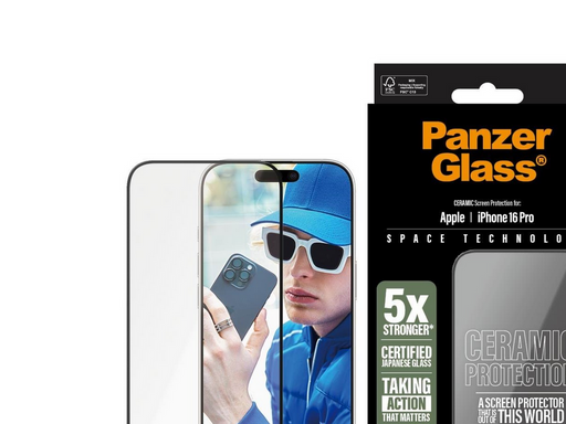 PanzerGlass Ceramic Screen Protector iPhone 16 Pro | Ultra-Wide Fit