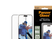 PanzerGlass Screen Protector Aluminum Frame iPhone 16 Pro Max| Ultra-Wide Fit