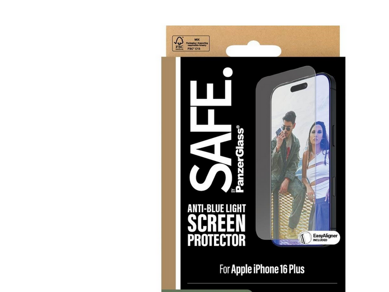 SAFE by PanzerGlass EyeCare Screen Protector iPhone 16 Plus | Ultra-Wide Fit