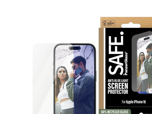 SAFE by PanzerGlass EyeCare Screen Protector iPhone 16 | Ultra-Wide Fit
