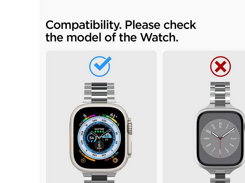 Spigen Modern Fit 316L Band - silver - Apple Watch 49mm/46mm/45mm/44mm