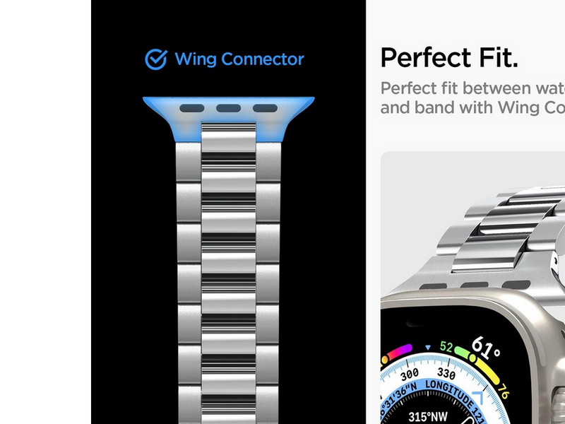 Spigen Modern Fit 316L Band - silver - Apple Watch 49mm/46mm/45mm/44mm