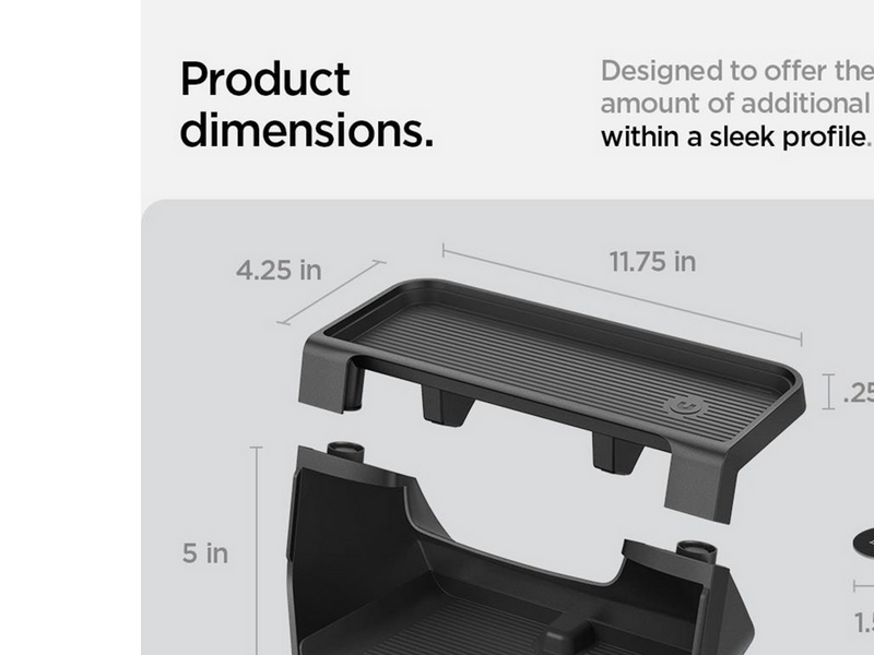 Spigen Tesla Under Screen Storage Organizer - black - Tesla Model Y/3