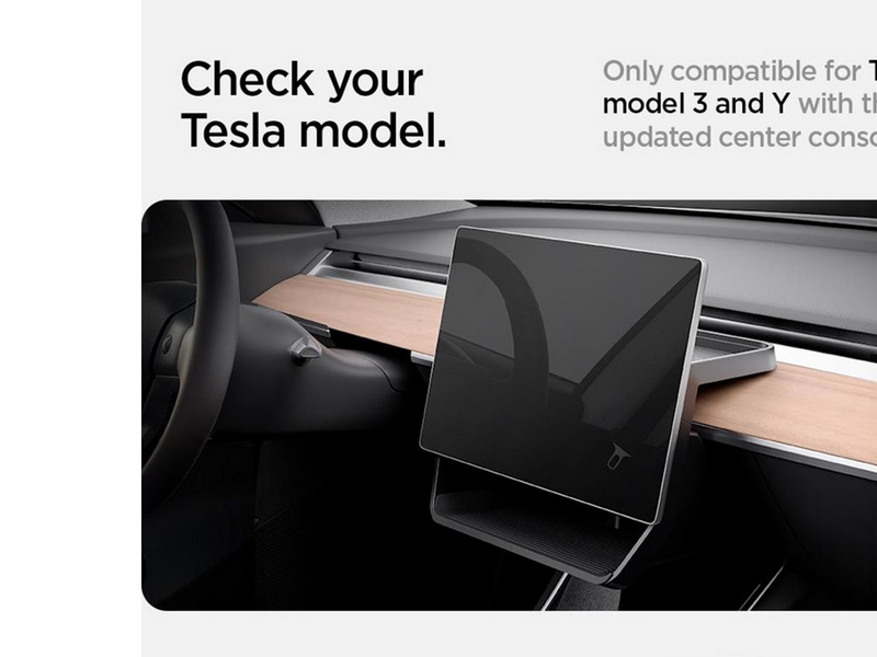 Spigen Tesla Under Screen Storage Organizer - black - Tesla Model Y/3