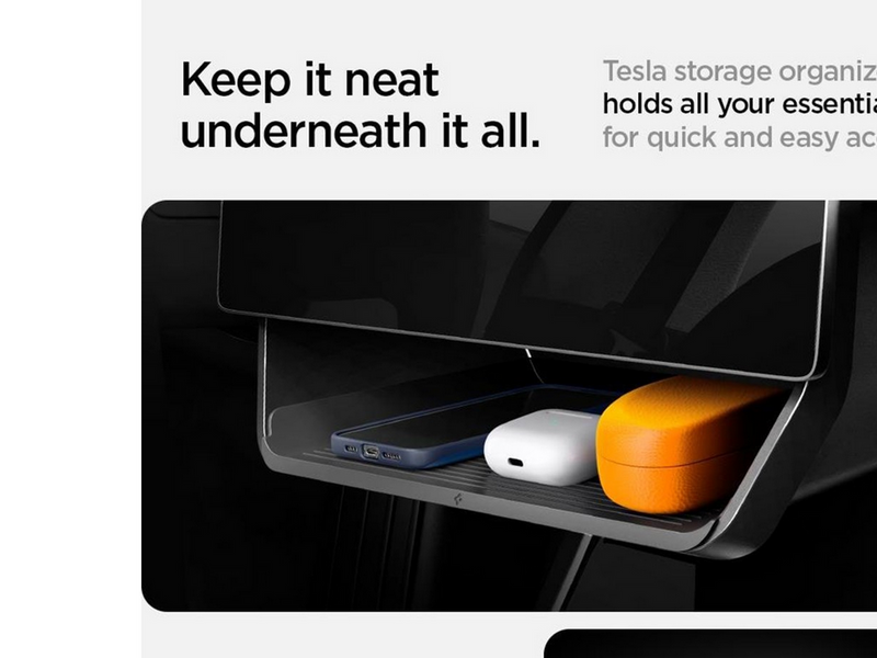 Spigen Tesla Under Screen Storage Organizer - black - Tesla Model Y/3