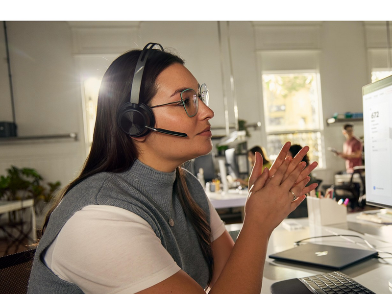 HP Poly Voyager Focus 2 Microsoft Teams Certified USB-C-C Headset +USB-C/A Adapter