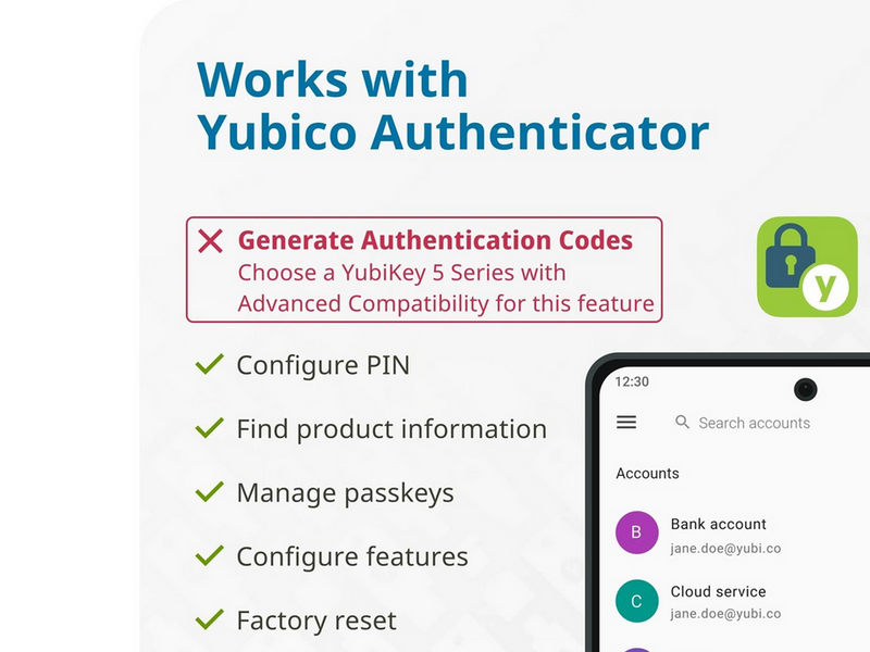 Yubico Security Key C NFC (USB-C) - Black - V. 5.71