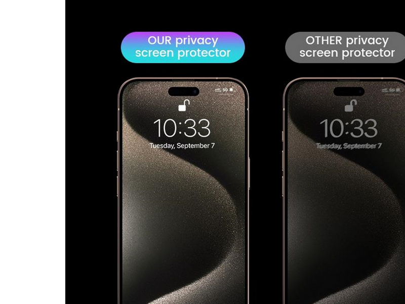 Mobile Origin Privacy Screen Guard iPhone 15 Pro with easy applicator - 2 pack