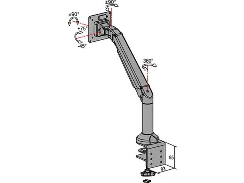 Multibrackets M VESA Gas Lift Arm Desk or Wall Basic Black HD