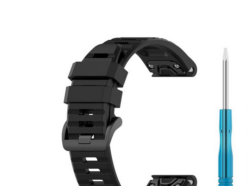 FIXED Silicone Strap for Garmin QuickFit 26mm Black