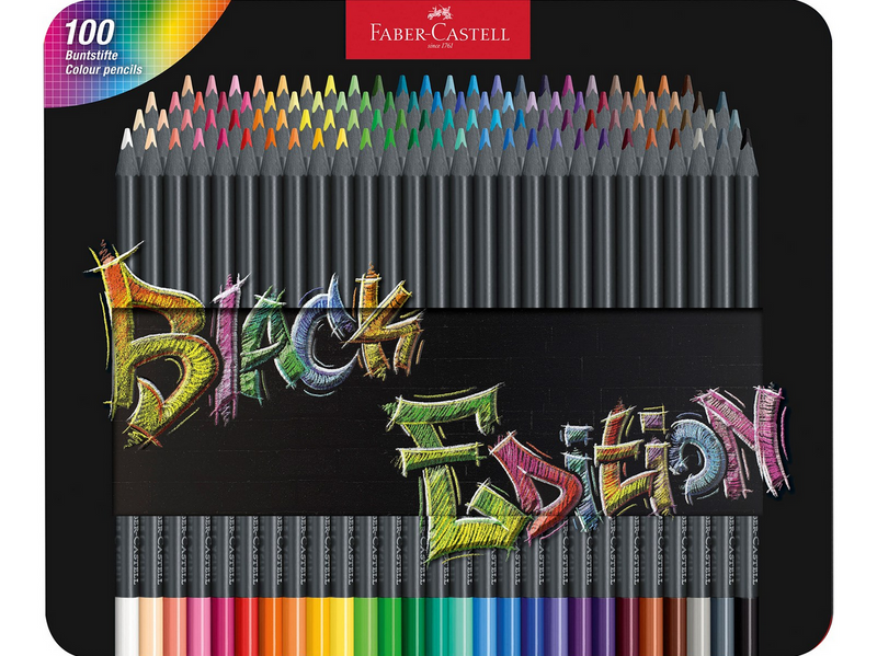 Faber-Castell Buntstifte Black Edition 100er Metallet.