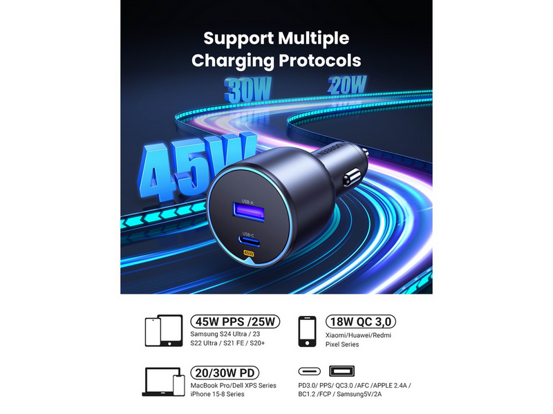 UGREEN 63w 2-Port Fast Car Charger