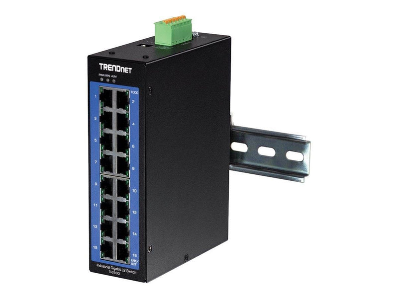 TRENDnet TI-G160i 16-Port Industrial Gigabit L2 Managed DIN-Rail Switch