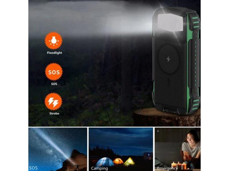 4smarts TitanPack Solar Power Bank - Green - 20000 mAh