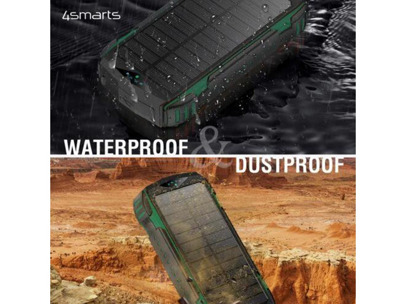 4smarts TitanPack Solar Power Bank - Green - 20000 mAh
