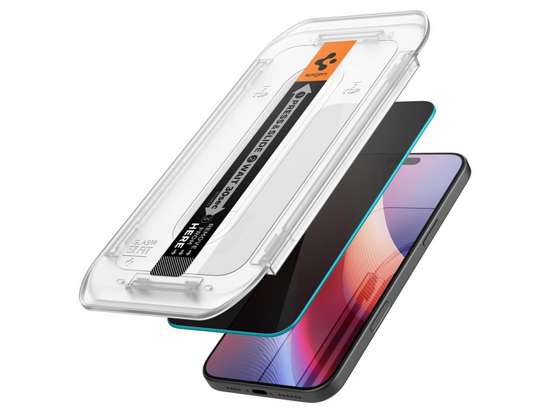 Spigen Glass tR EZ Fit (Privacy) 2 Pack - transparency - iPhone 17/16 Pro / 17