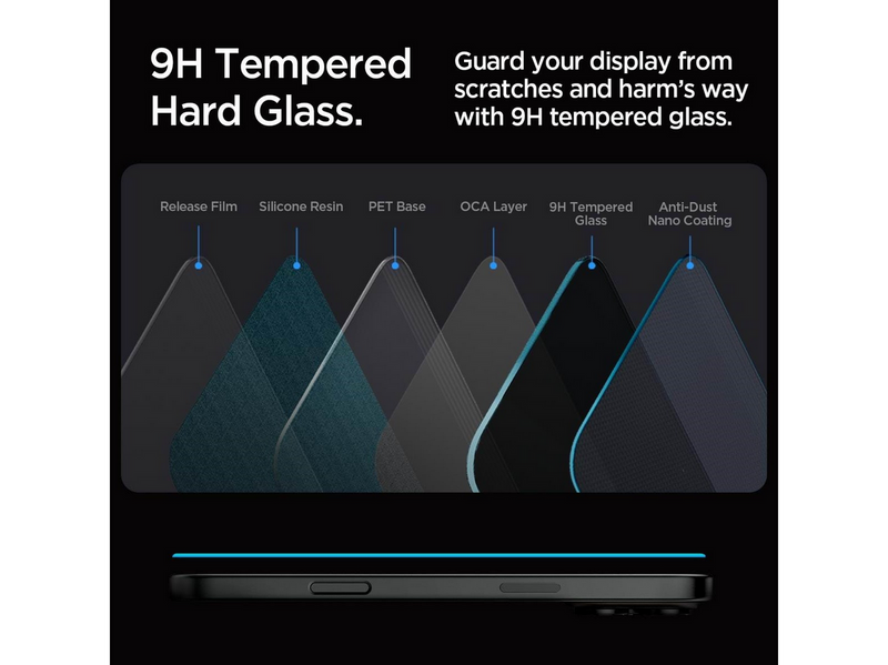 Spigen Glass tR EZ Fit (Privacy) 2 Pack - transparency - iPhone 17/16 Pro / 17